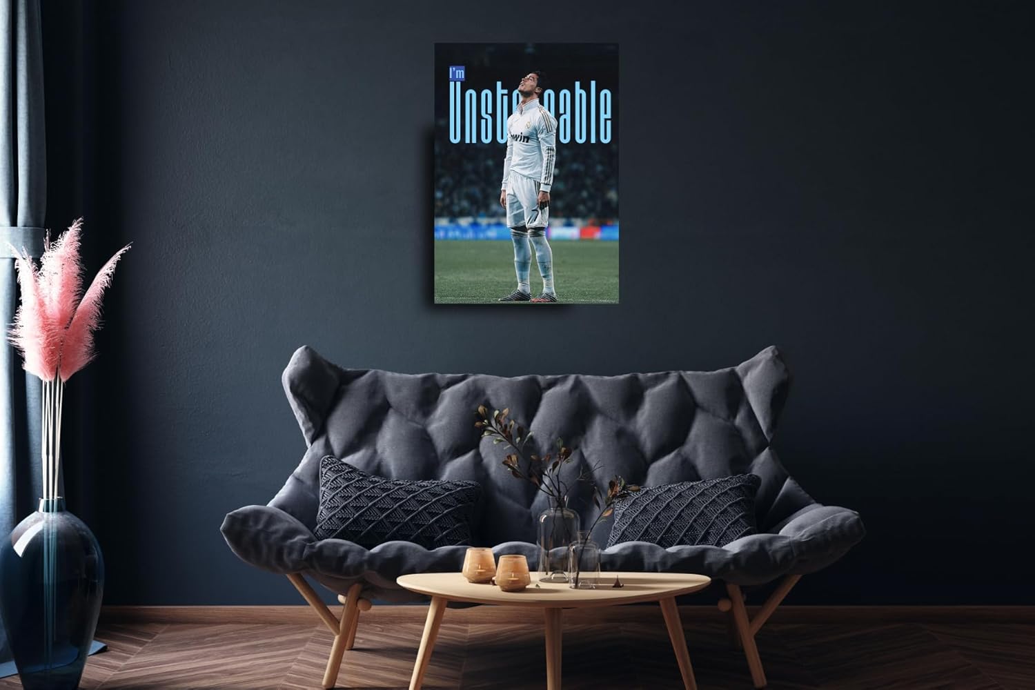 I’m Unstoppable Football Poster – Motivational Soccer Wall Art for Athletes, Gym, Office & Bedroom Decor – Inspirational Sports Quote Print