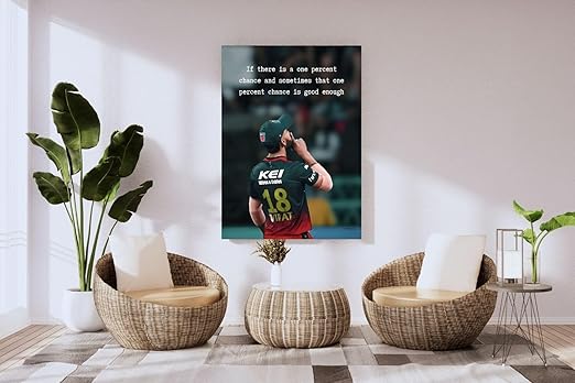 Virat Kohli Motivational Poster "If there is one percent chance and sometimes the one percent is more than enough"