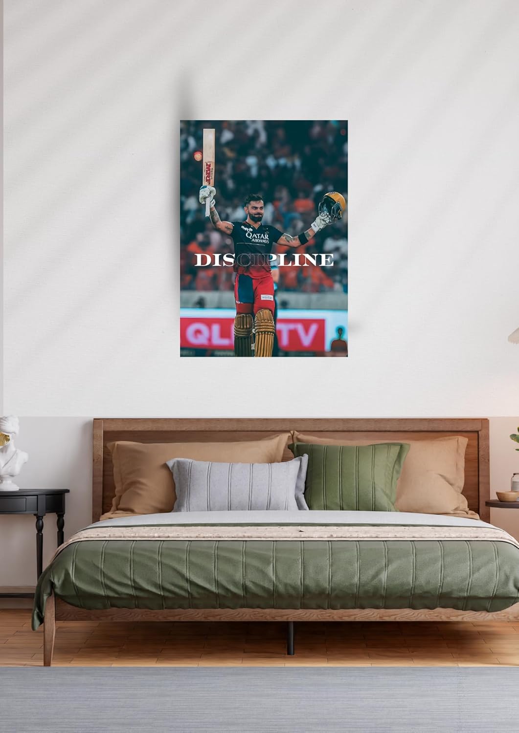 RCB Virat Kohli Inspirational Cricket Poster – "DISCIPLINE" Motivational Wall Art for Gym, Office, Study Room, Bedroom | A3 Poster | Postered