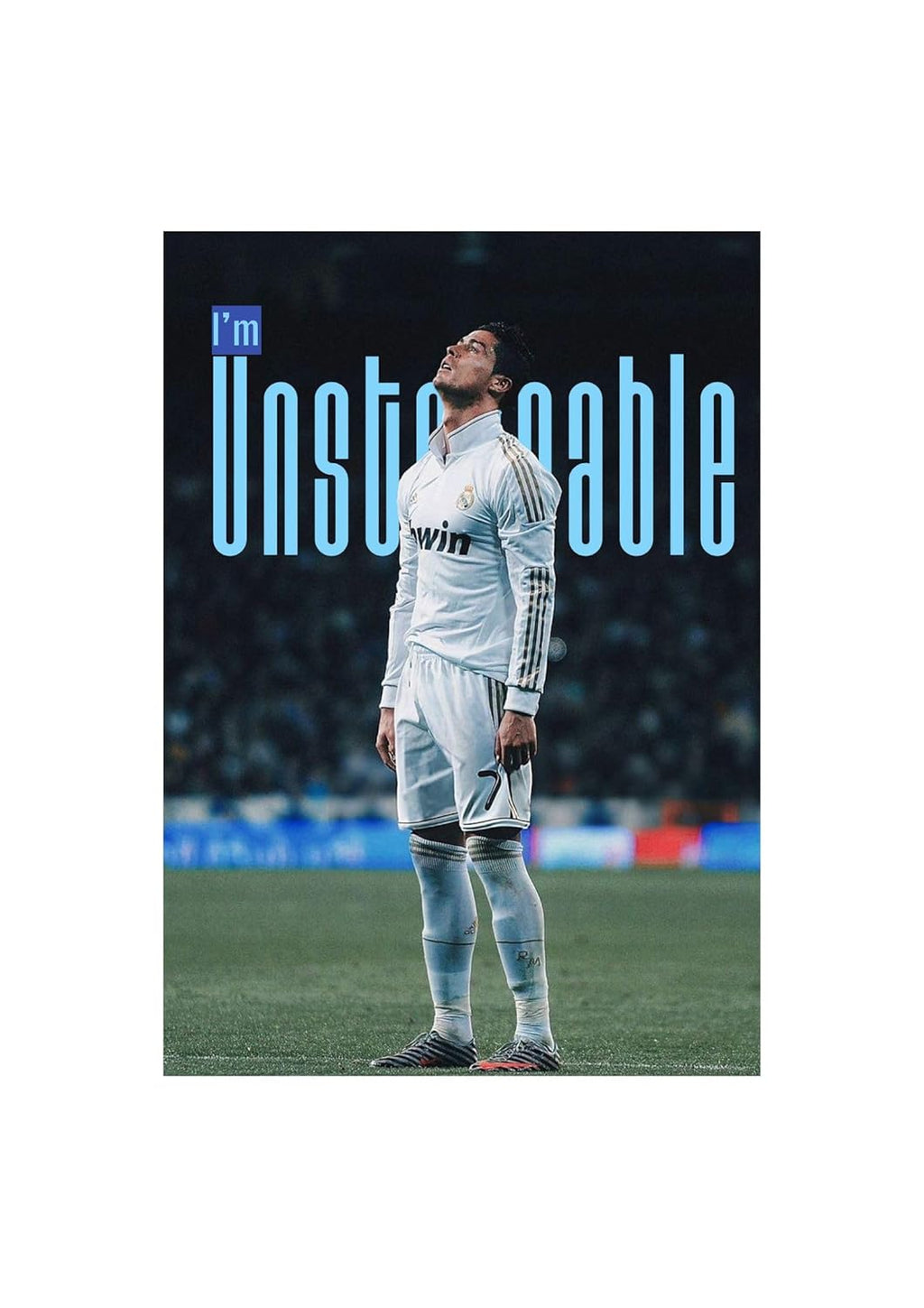 I’m Unstoppable Football Poster – Motivational Soccer Wall Art for Athletes, Gym, Office & Bedroom Decor – Inspirational Sports Quote Print
