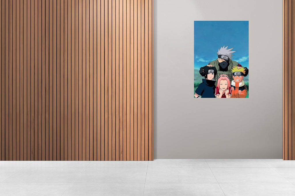 Naruto Team 7 Poster | Kakashi, Naruto, Sasuke & Sakura Wall Art Print | Anime Ninja Squad Manga Decor for Bedroom, Office or Dorm | Unframed Japanese Anime Gift