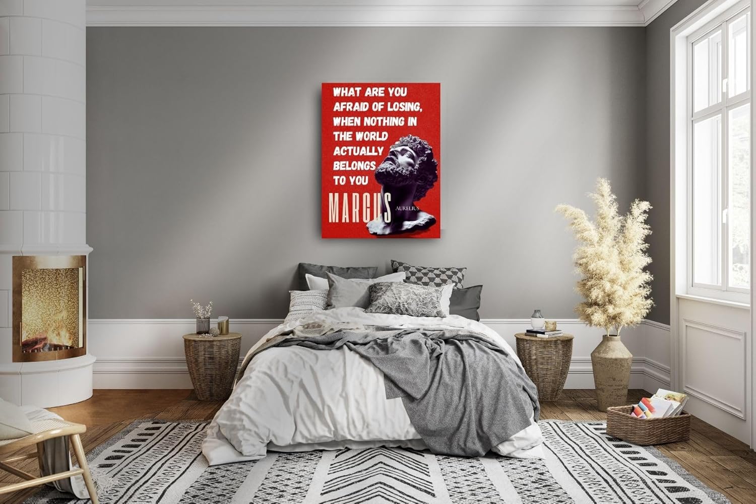 Marcus Aurelius Quote Poster – Stoic Philosophy Wall Art Print for Office, Study, or Bedroom – Motivational and Minimalist Decor – “What Are You Afraid of Losing”